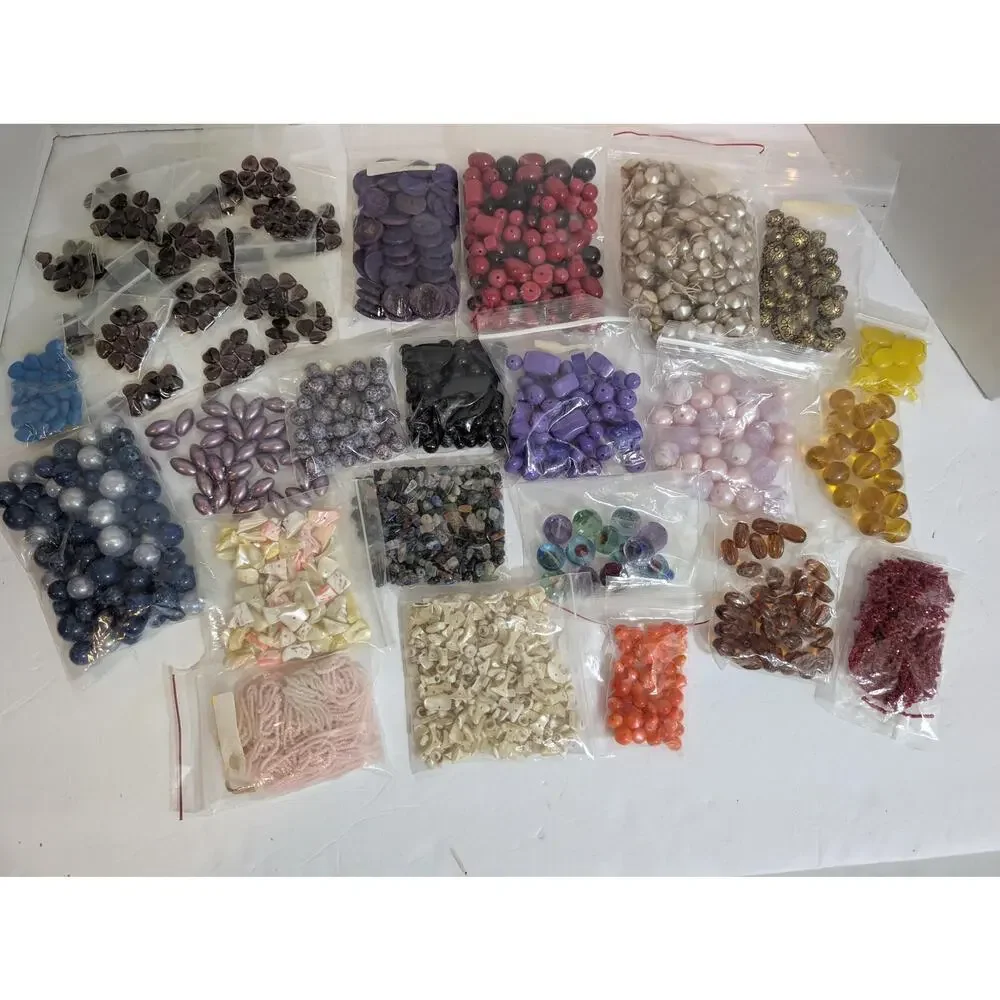 Large Mixed Crafting Bead Lot Glass Shell Stone Pearl Beads Destash Supply